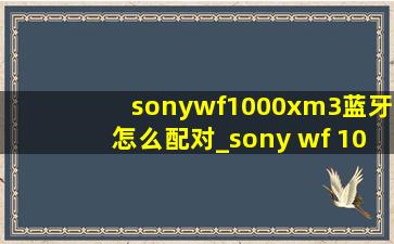 sonywf1000xm3蓝牙怎么配对_sony wf 1000xm3蓝牙怎么配对电脑